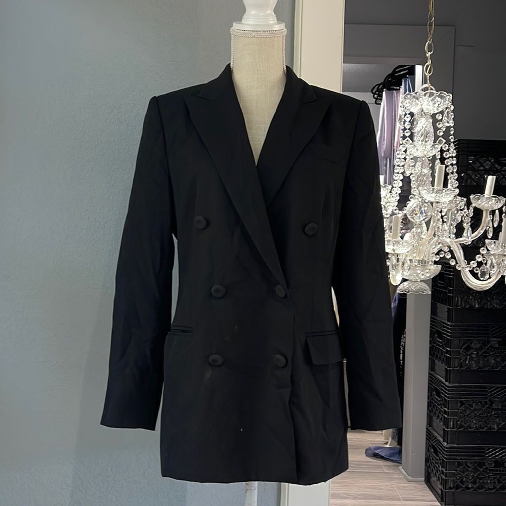 Talbots black double breasted wool blazer in excellent condition